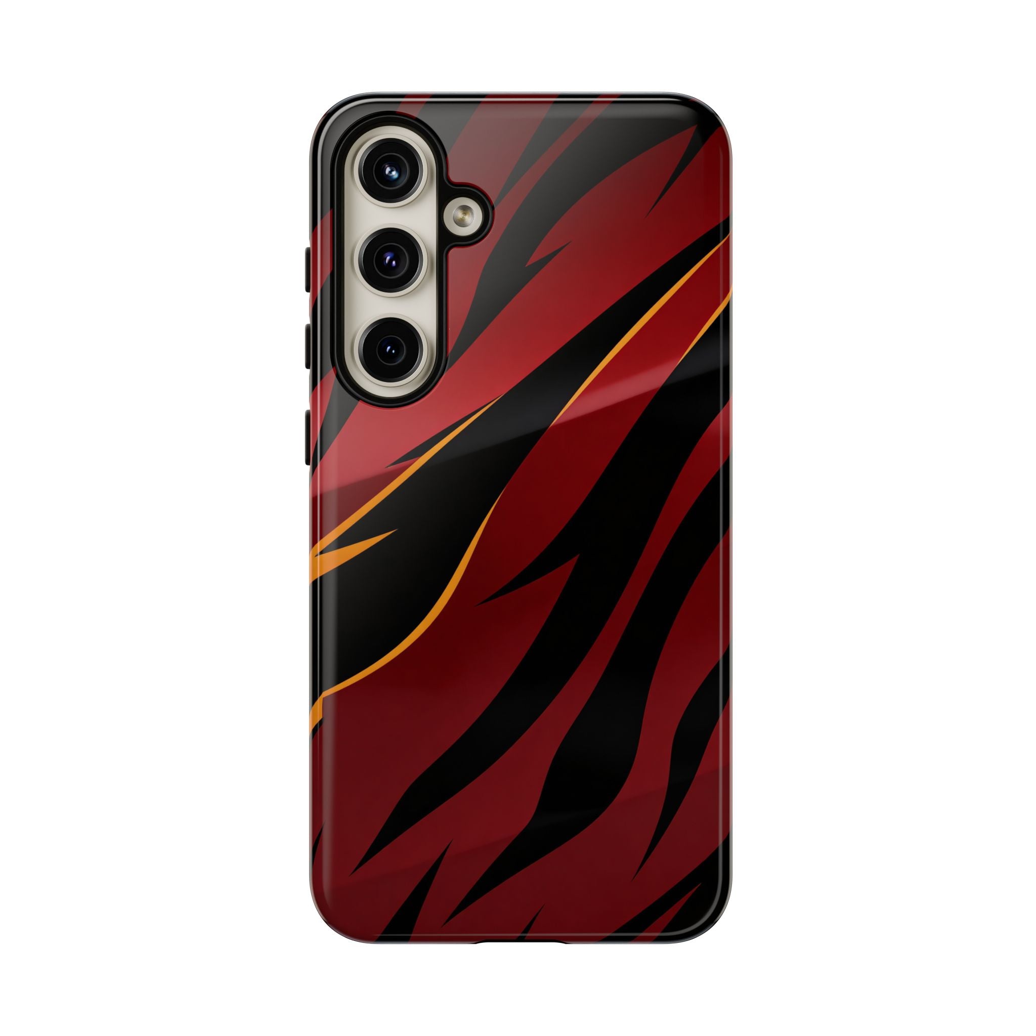 Red Black Tiger Stripe Protective Tough Case