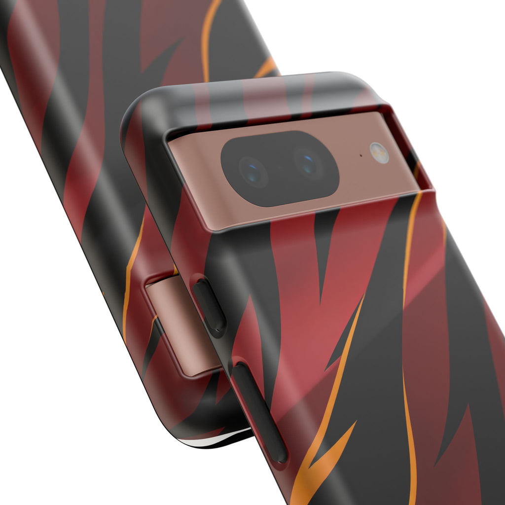 Red Black Tiger Stripe Protective Tough Case