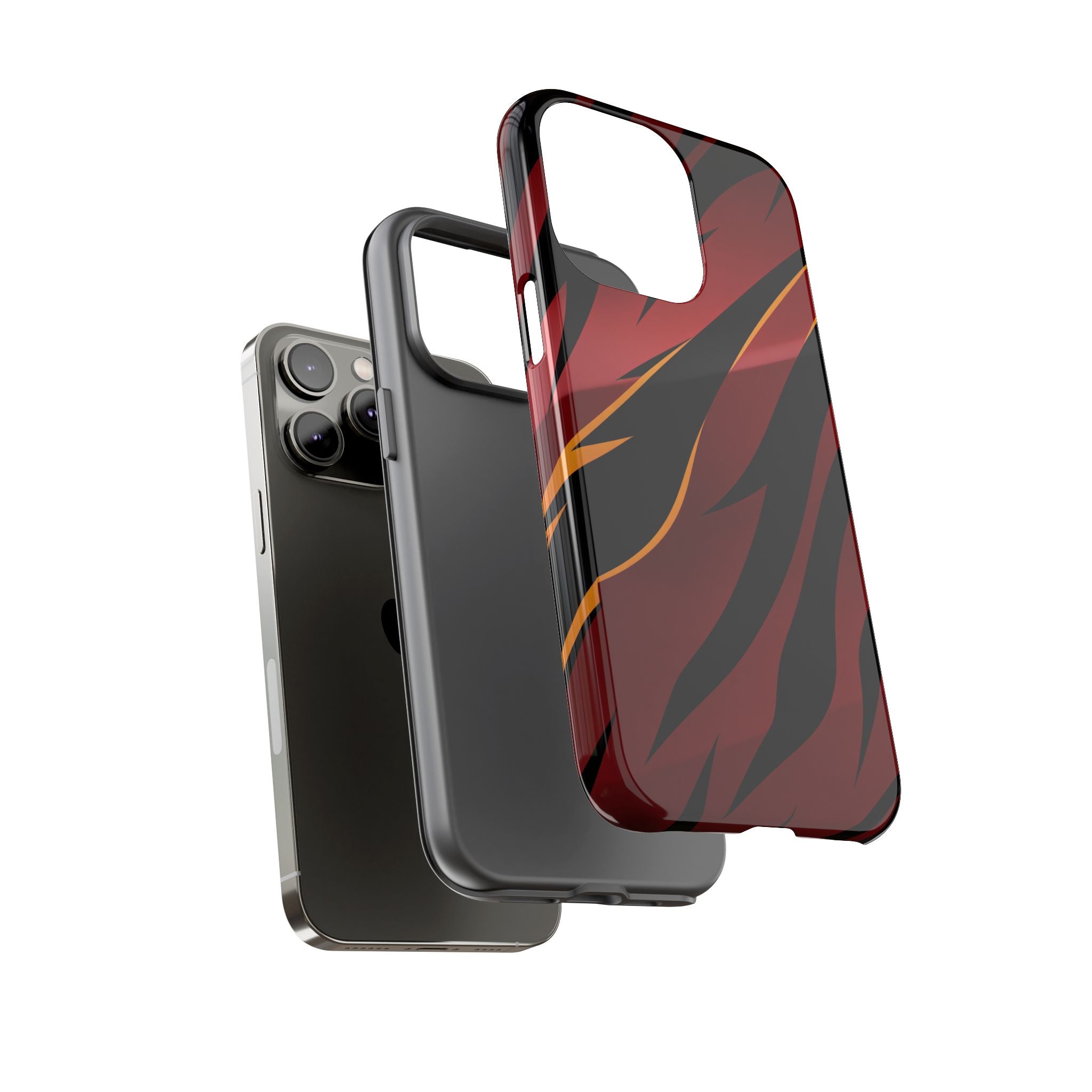Red Black Tiger Stripe Protective Tough Case