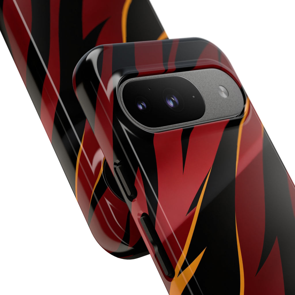 Red Black Tiger Stripe Protective Tough Case
