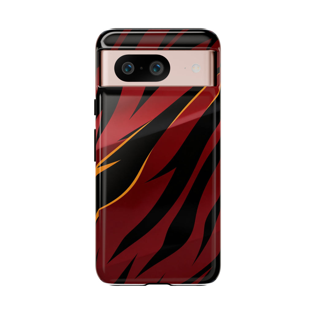 Red Black Tiger Stripe Protective Tough Case