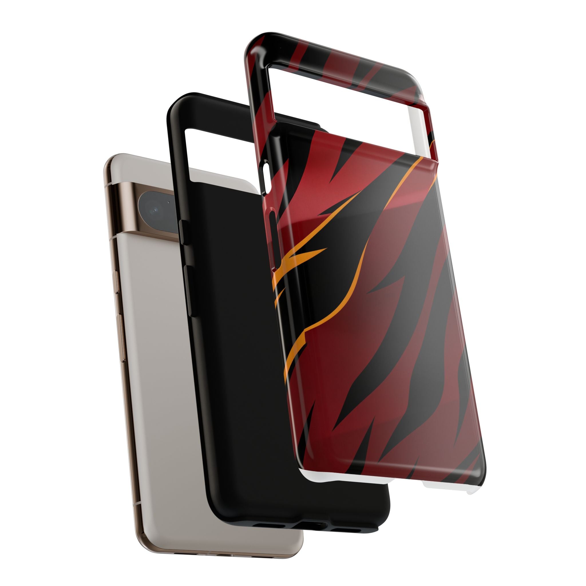 Red Black Tiger Stripe Protective Tough Case
