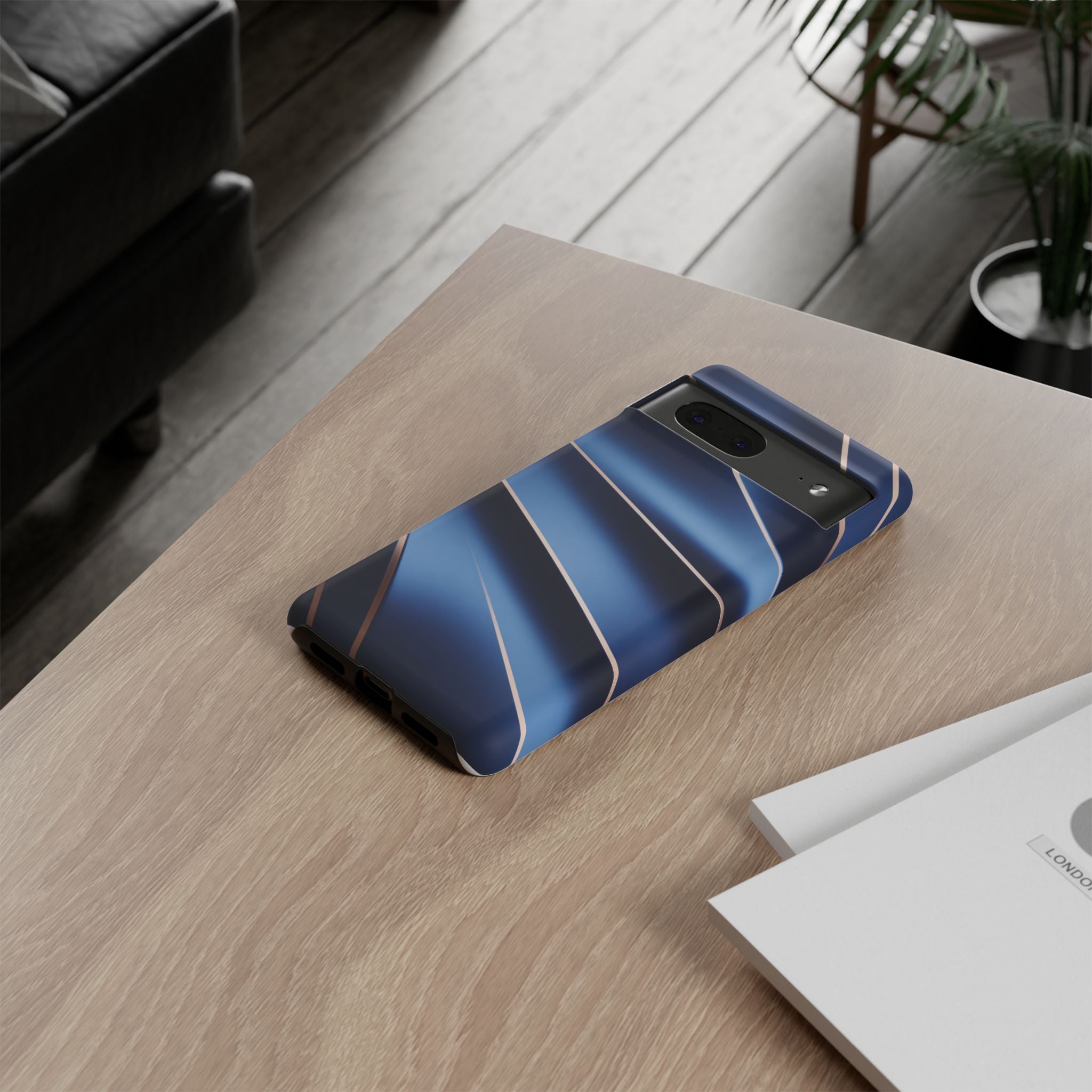 Blue Metallic Wave Phone Case