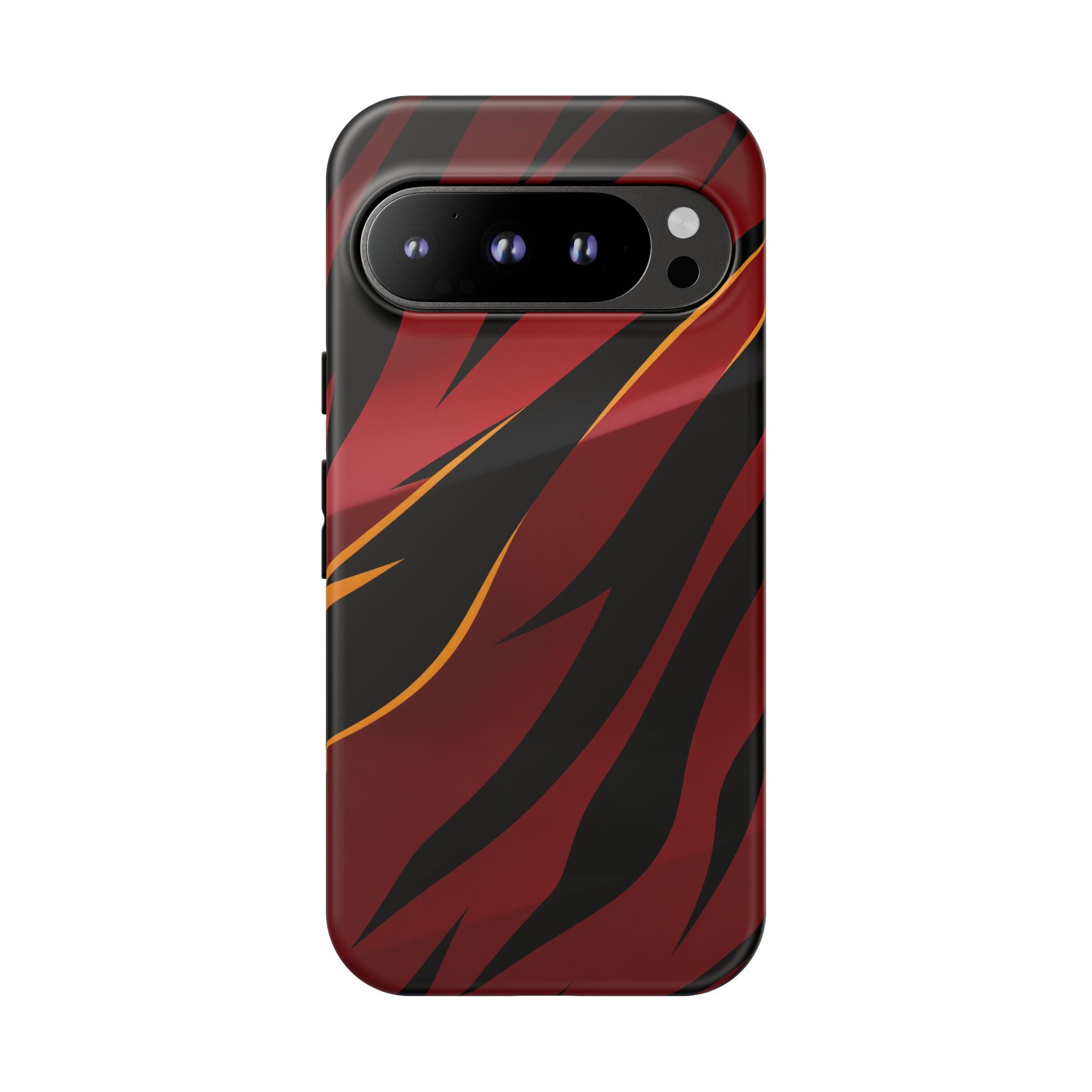 Red Black Tiger Stripe Protective Tough Case