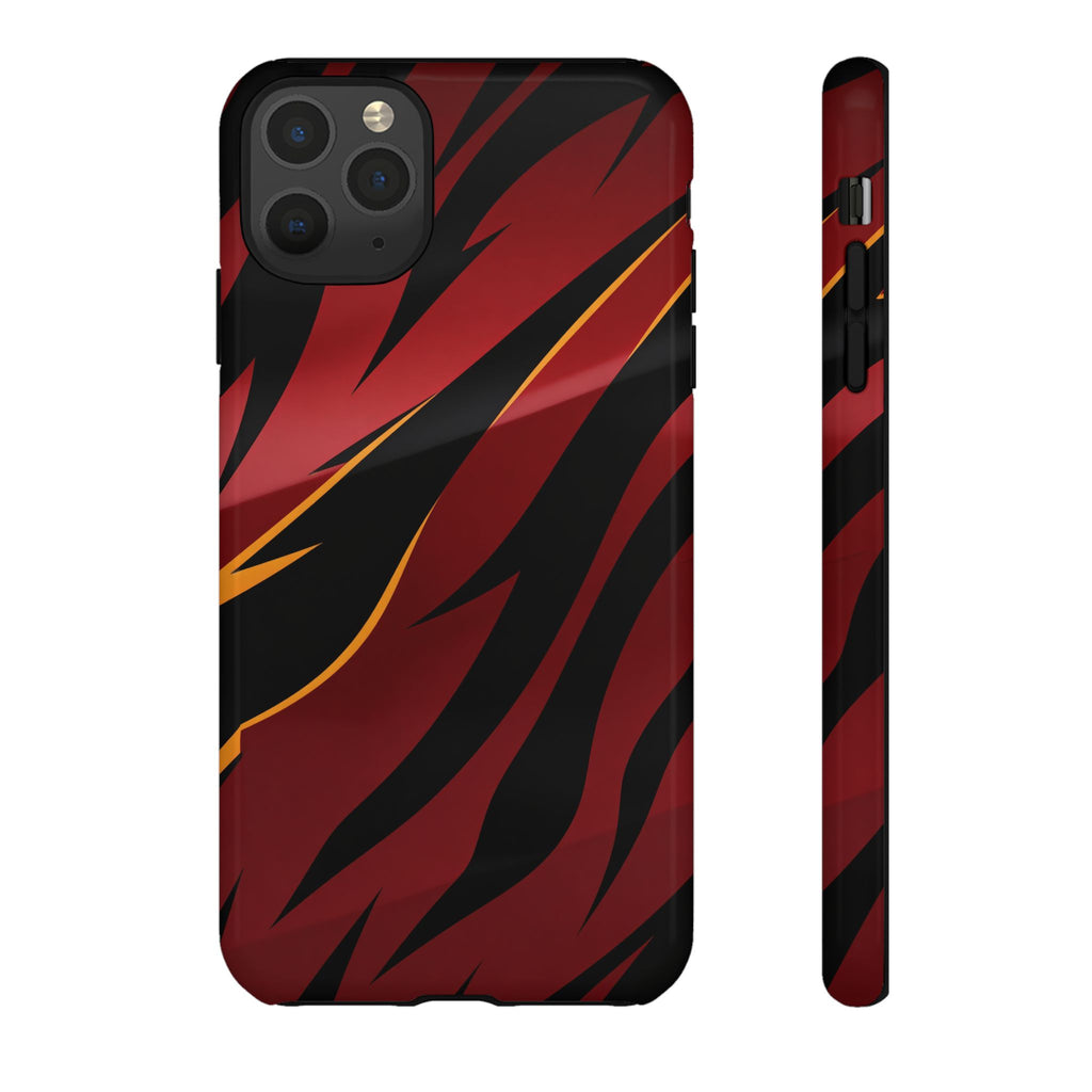 Red Black Tiger Stripe Protective Tough Case