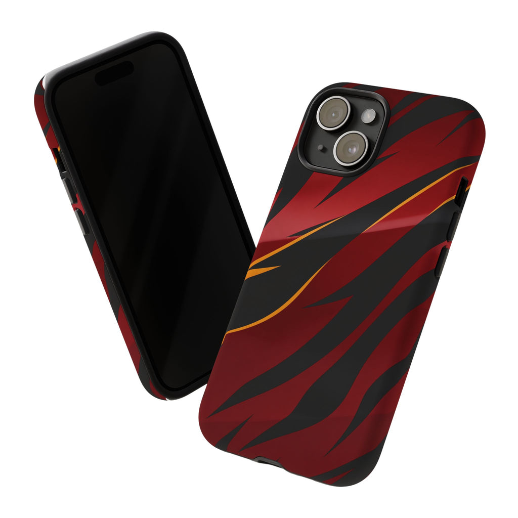 Red Black Tiger Stripe Protective Tough Case