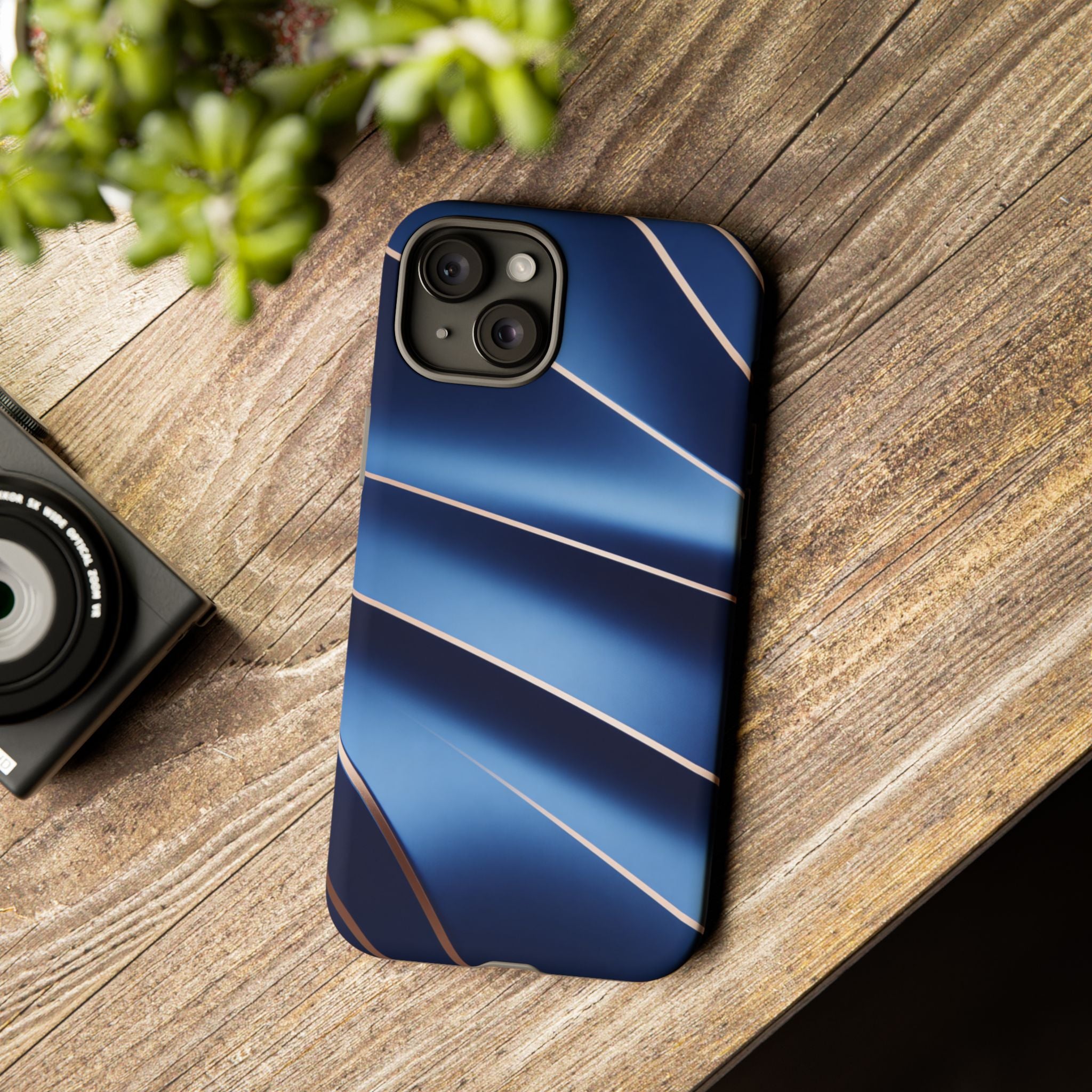 Blue Metallic Wave Phone Case