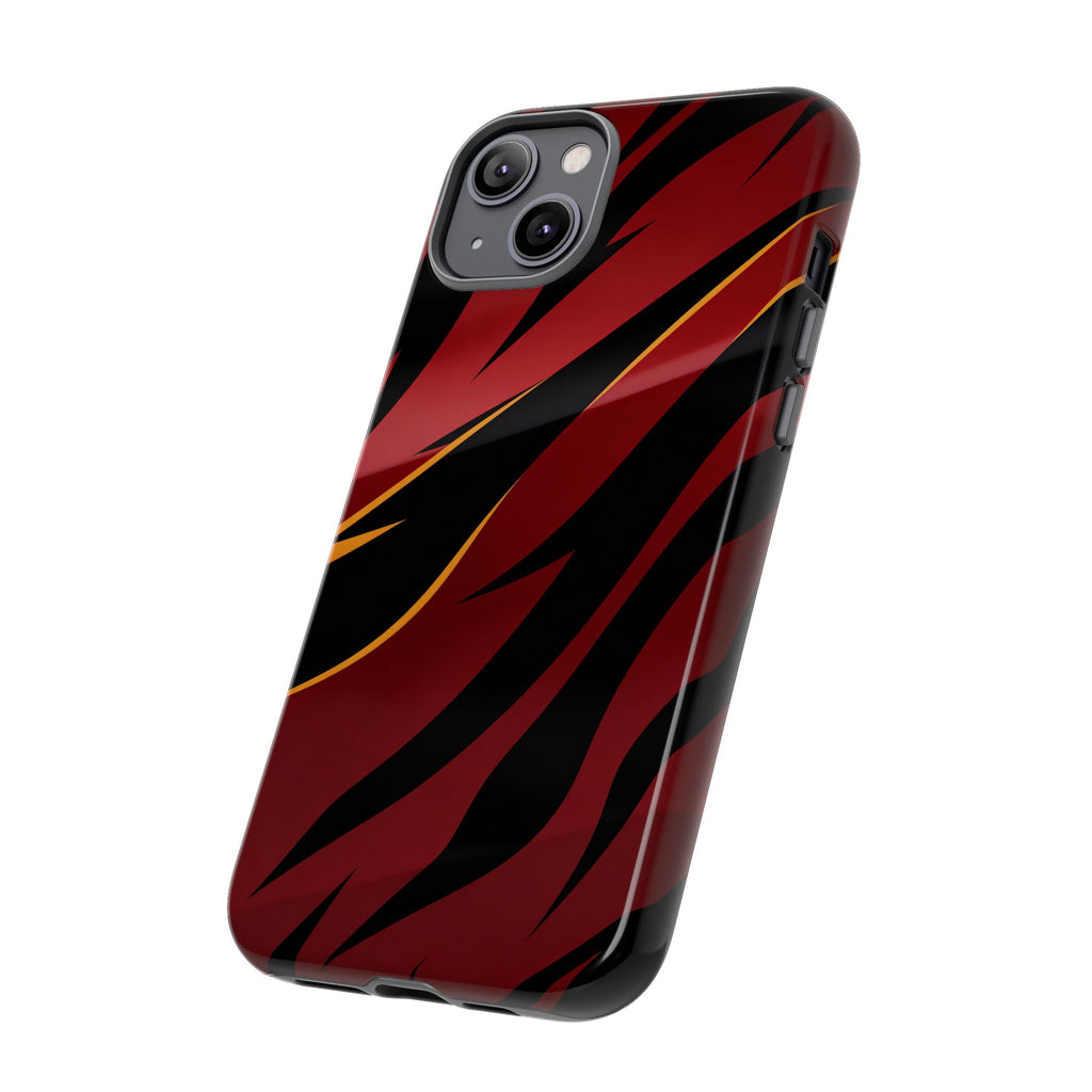 Red Black Tiger Stripe Protective Tough Case