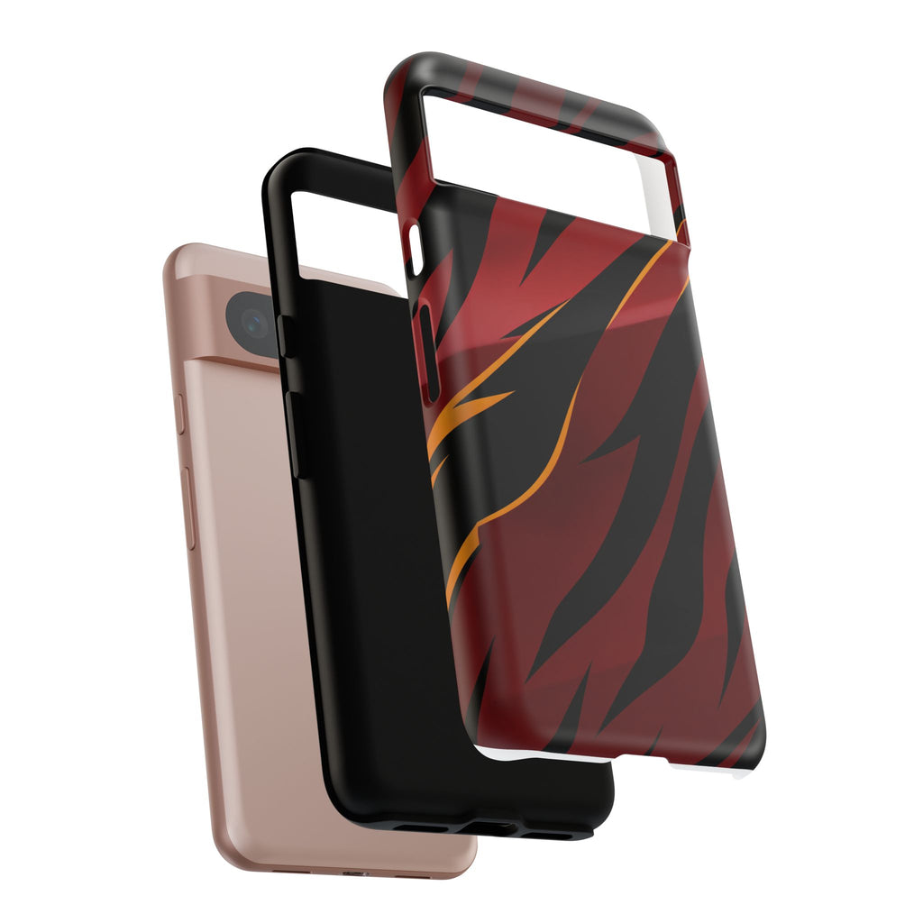 Red Black Tiger Stripe Protective Tough Case