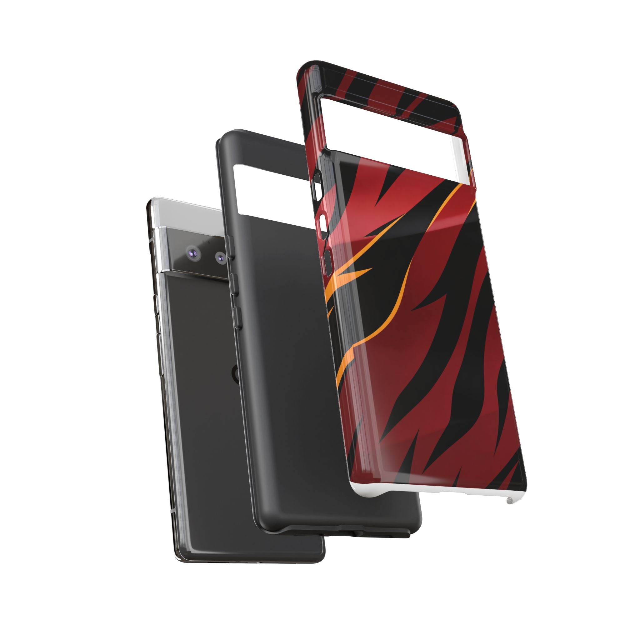 Red Black Tiger Stripe Protective Tough Case