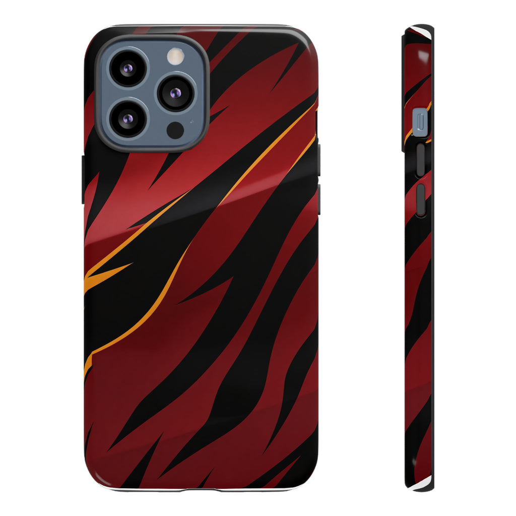 Red Black Tiger Stripe Protective Tough Case