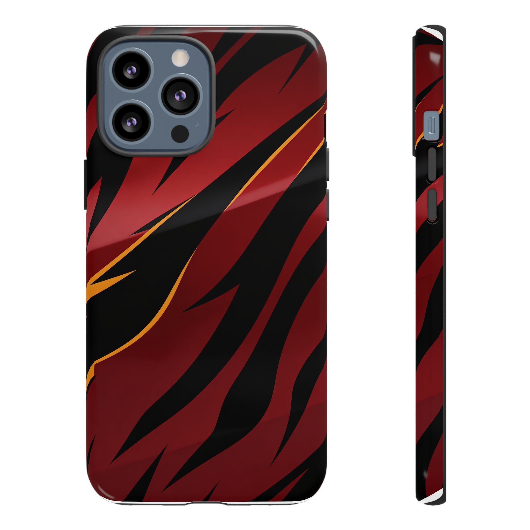 Red Black Tiger Stripe Protective Tough Case