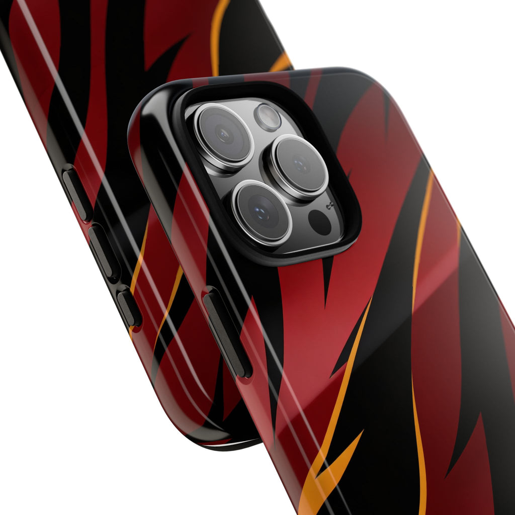 Red Black Tiger Stripe Protective Tough Case