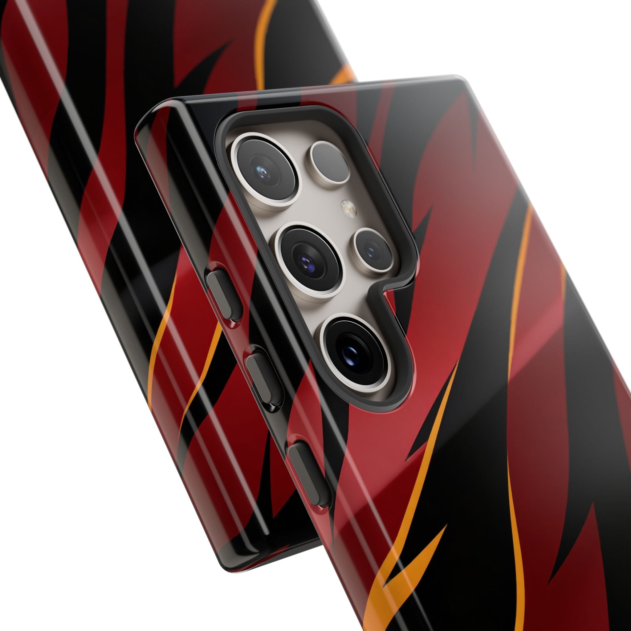 Red Black Tiger Stripe Protective Tough Case