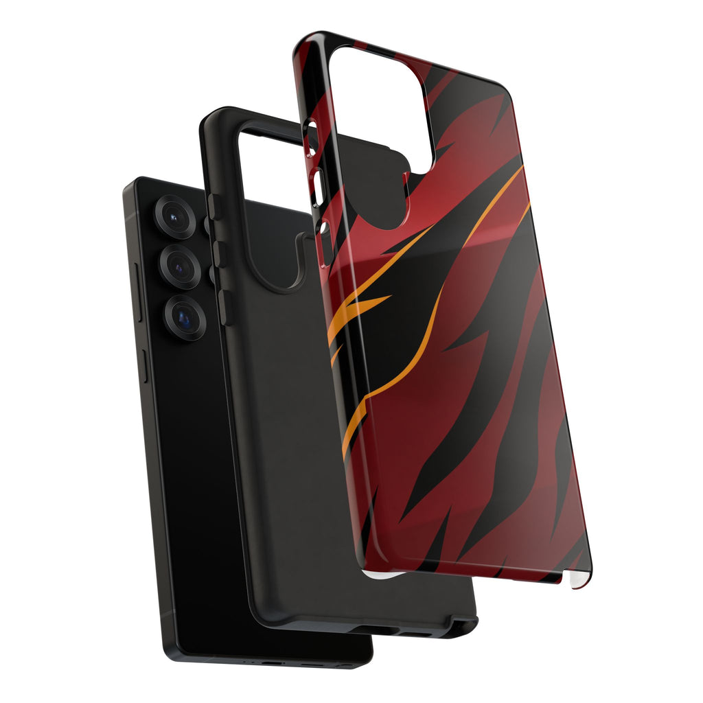 Red Black Tiger Stripe Protective Tough Case