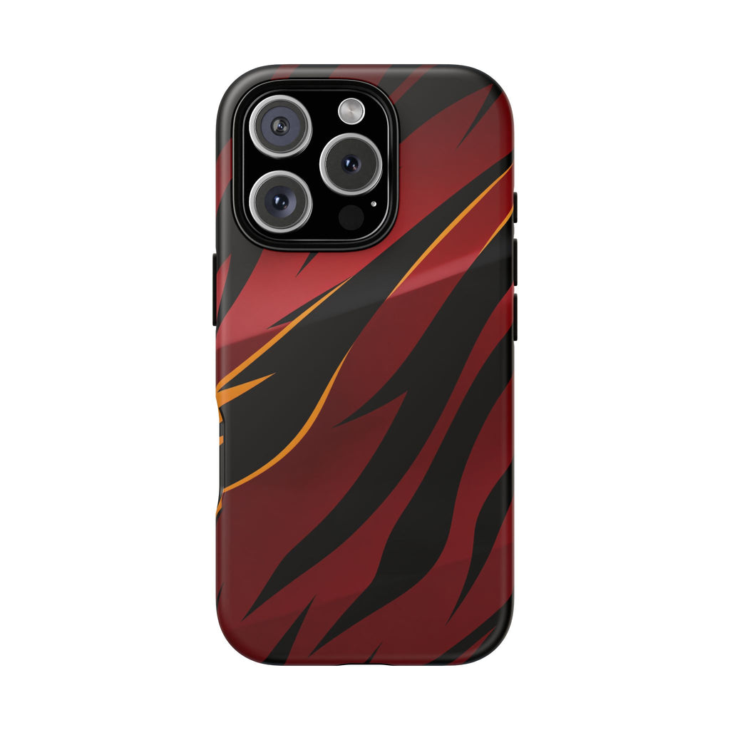 Red Black Tiger Stripe Protective Tough Case