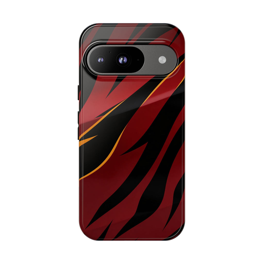Red Black Tiger Stripe Protective Tough Case