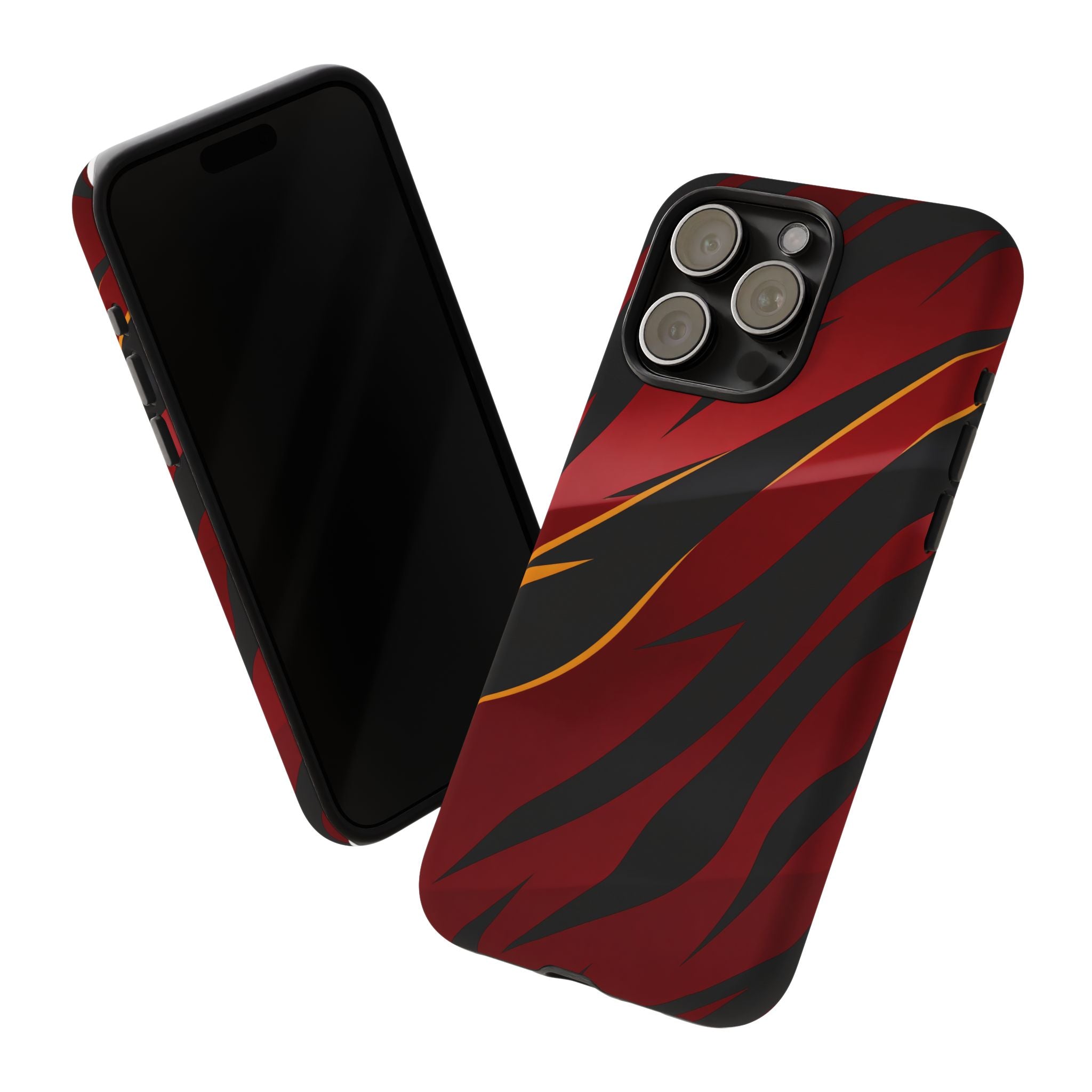 Red Black Tiger Stripe Protective Tough Case