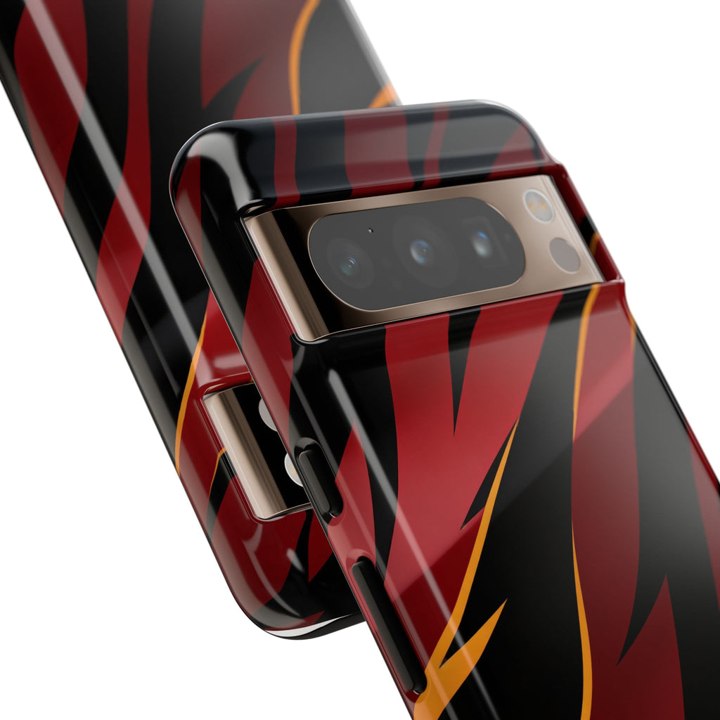 Red Black Tiger Stripe Protective Tough Case