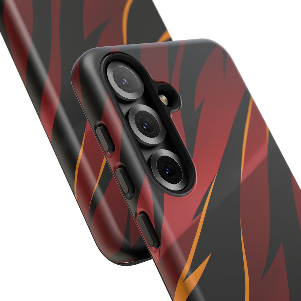 Red Black Tiger Stripe Protective Tough Case