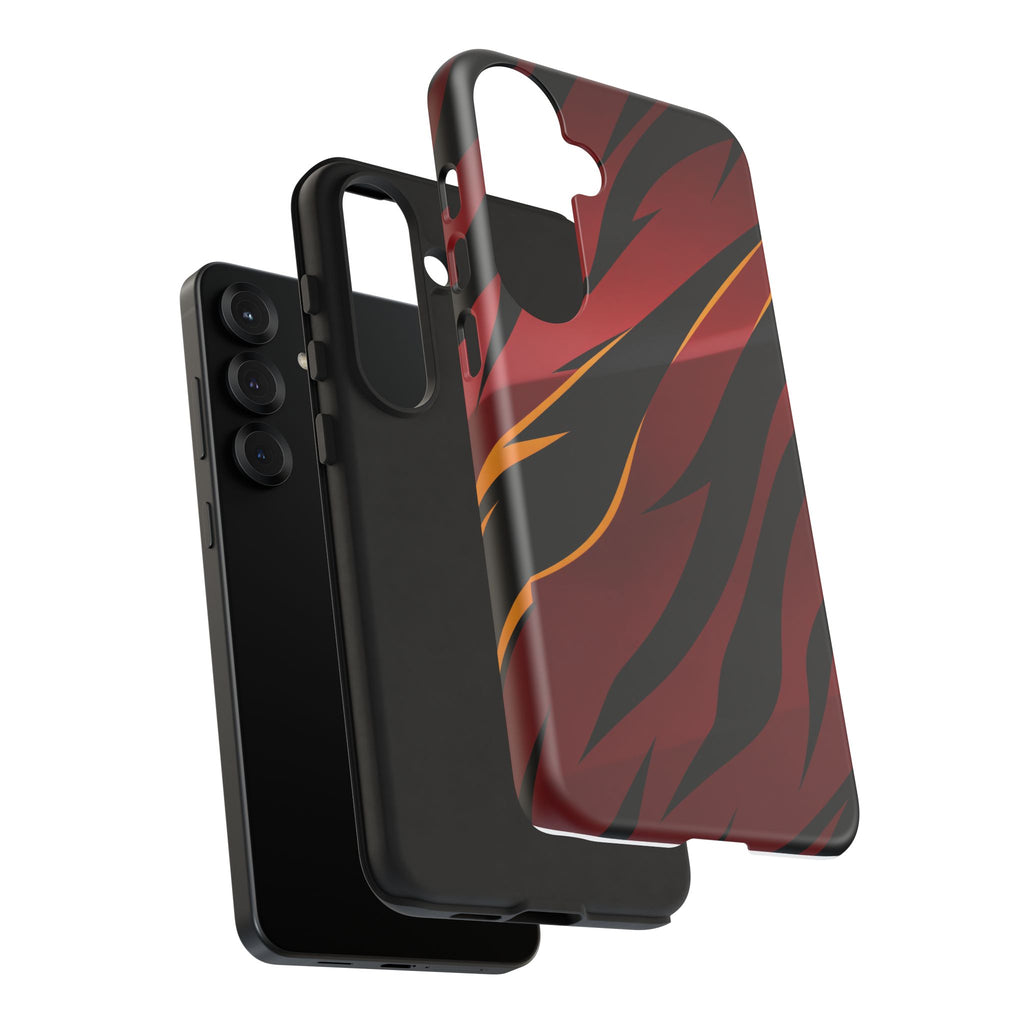 Red Black Tiger Stripe Protective Tough Case
