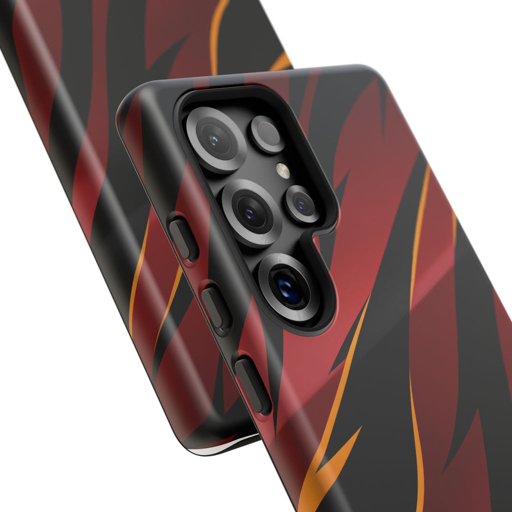 Red Black Tiger Stripe Protective Tough Case