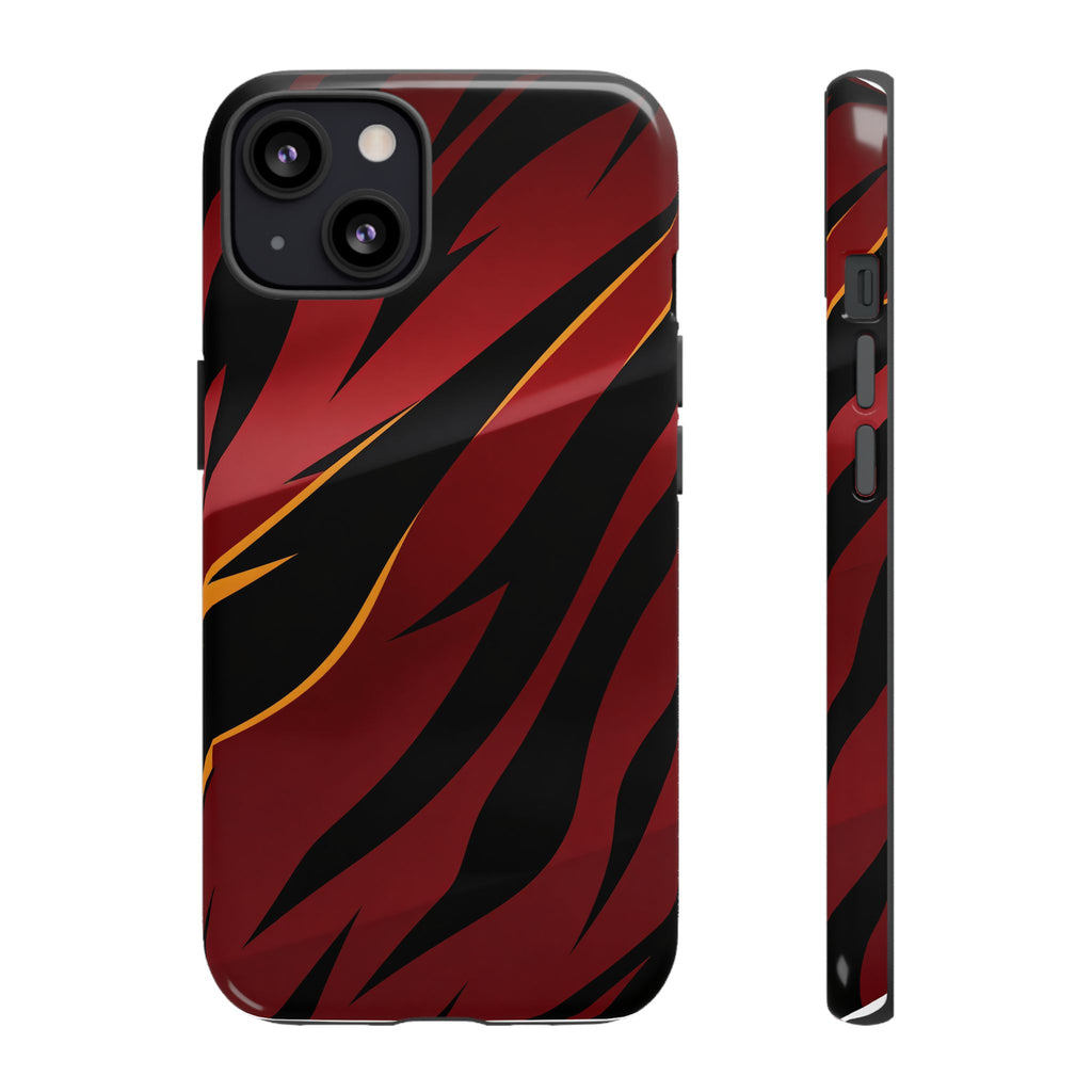 Red Black Tiger Stripe Protective Tough Case