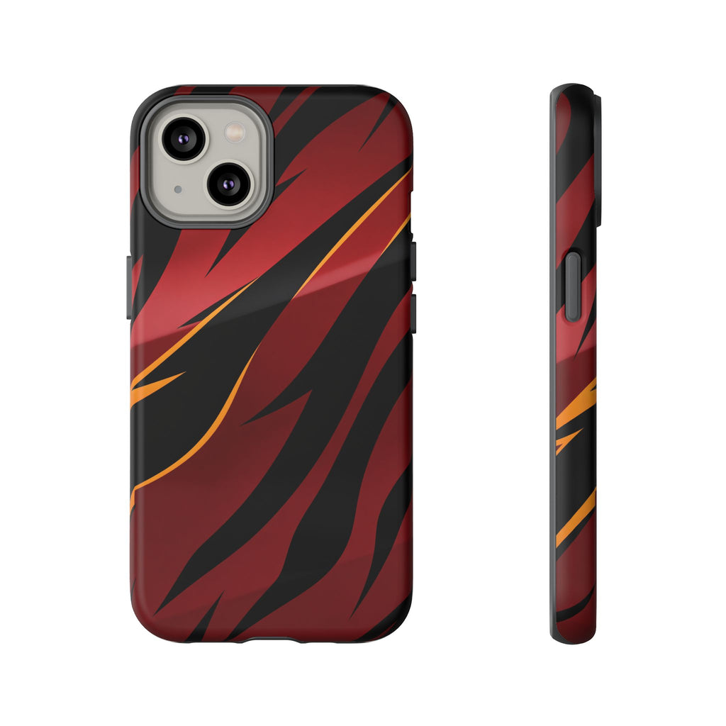 Red Black Tiger Stripe Protective Tough Case