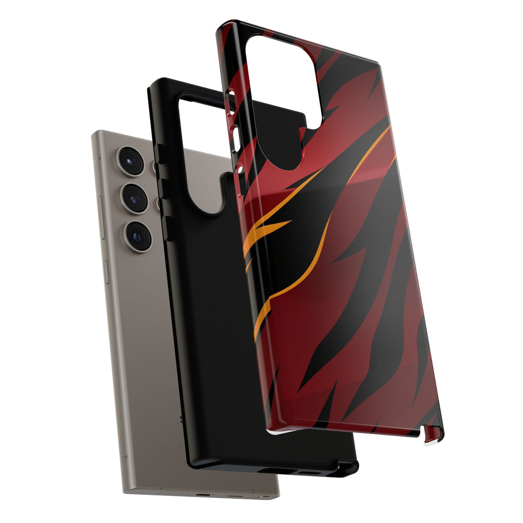 Red Black Tiger Stripe Protective Tough Case