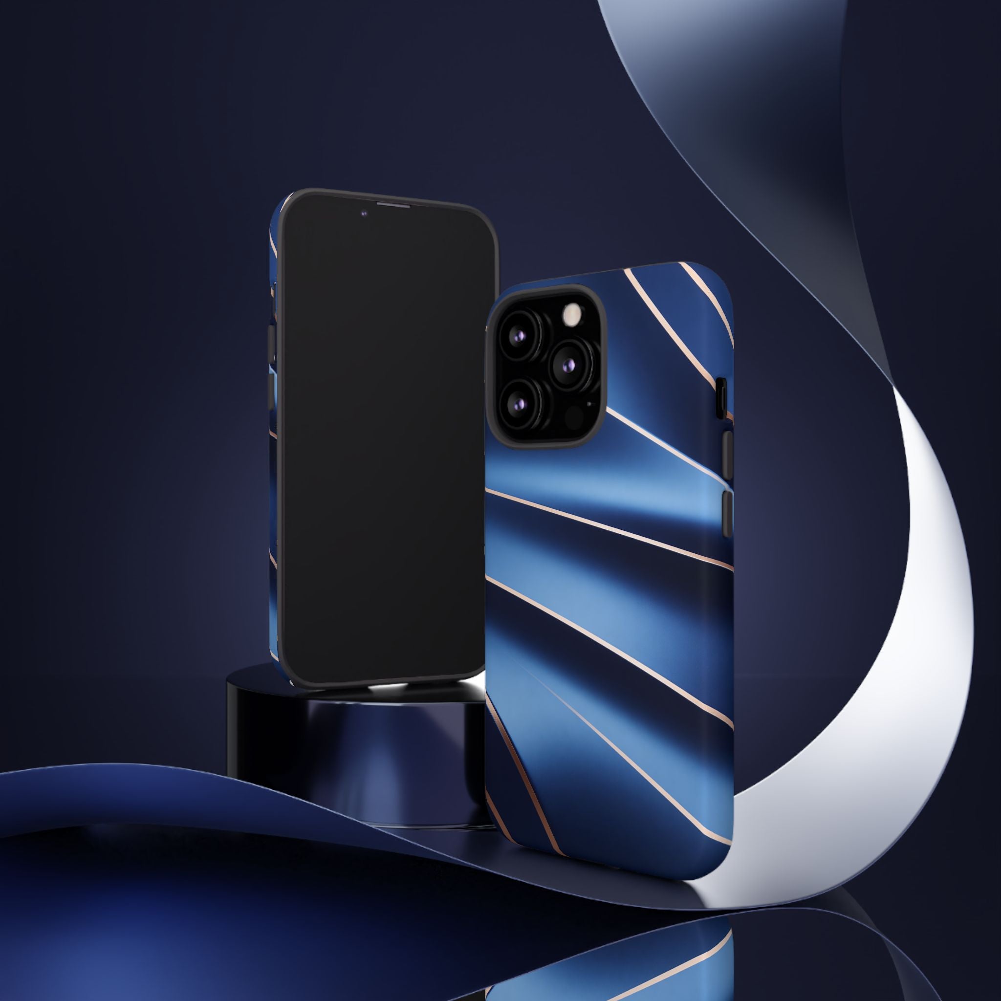 Blue Metallic Wave Phone Case