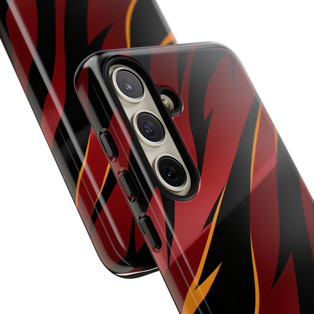 Red Black Tiger Stripe Protective Tough Case