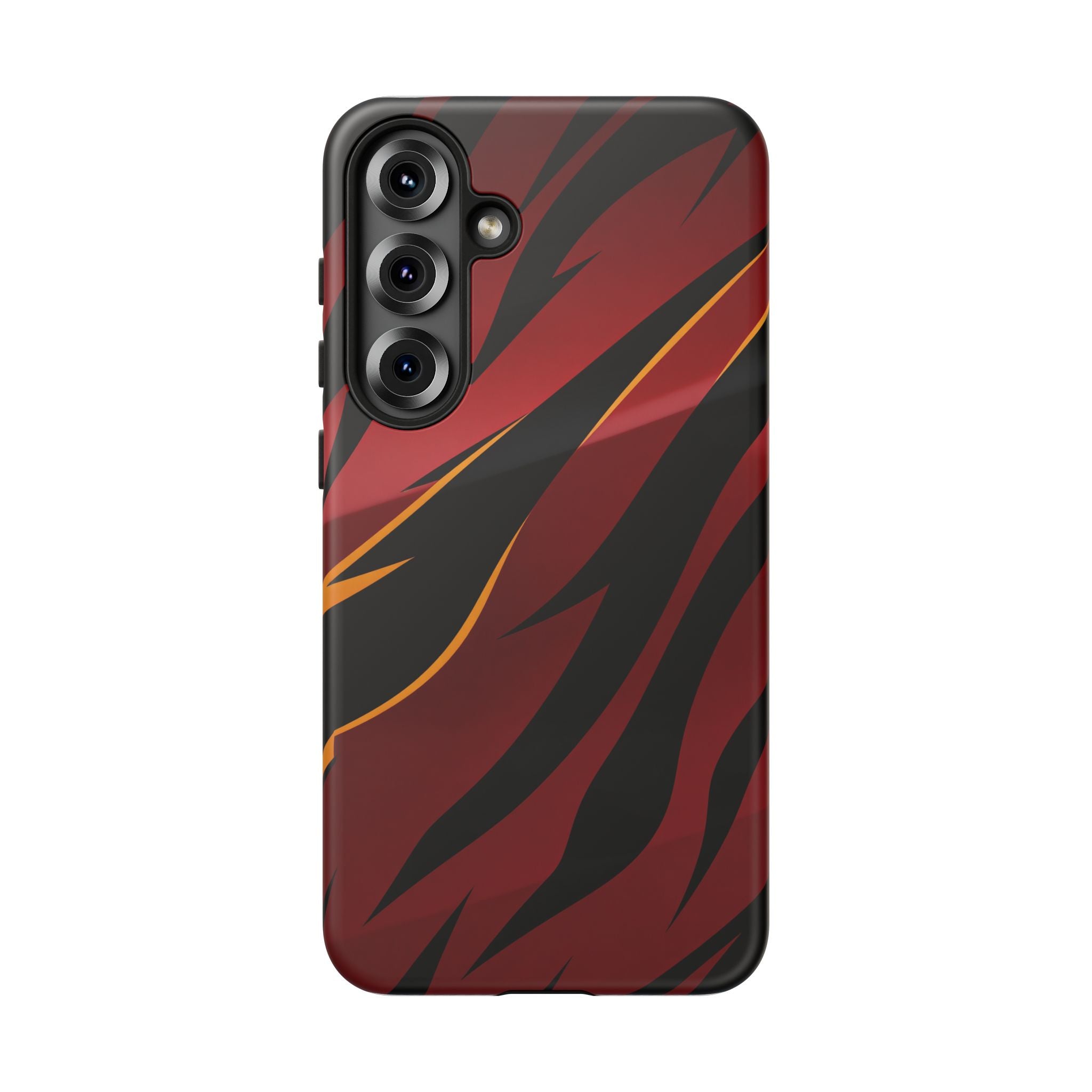 Red Black Tiger Stripe Protective Tough Case