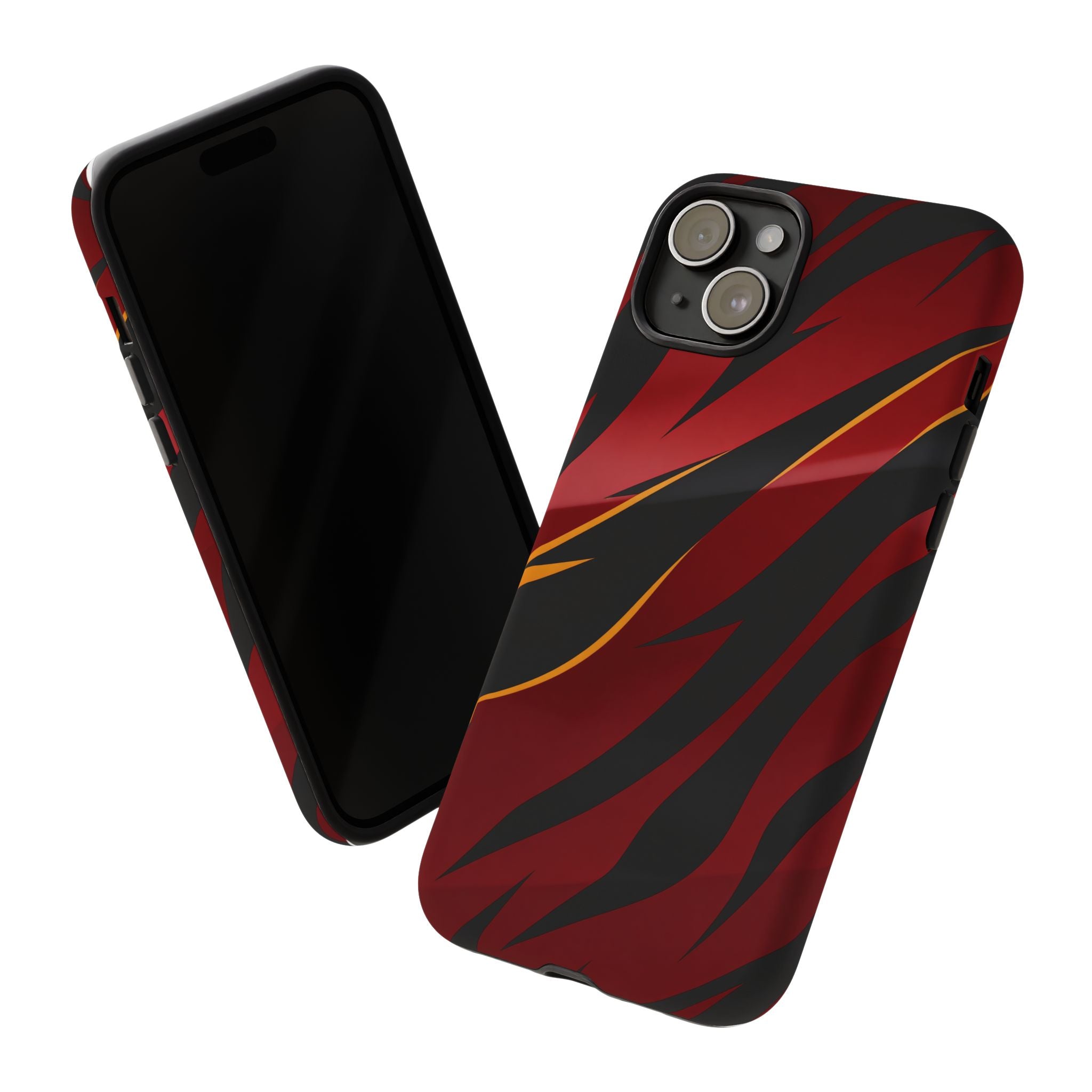Red Black Tiger Stripe Protective Tough Case