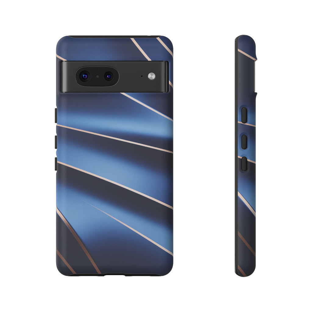 Blue Metallic Wave Phone Case