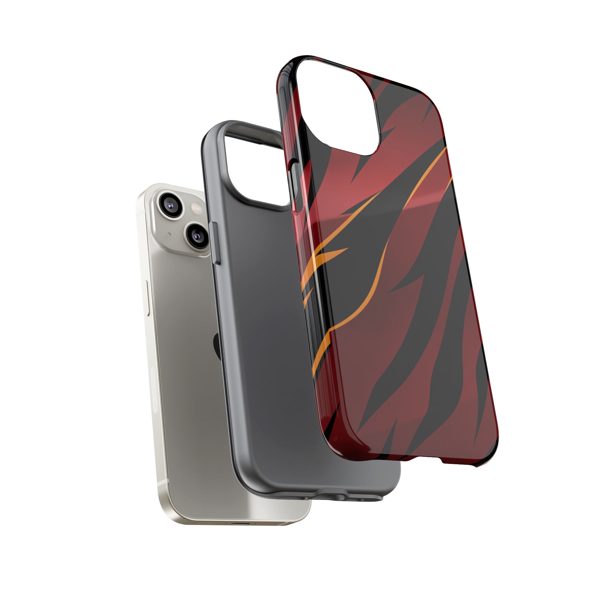 Red Black Tiger Stripe Protective Tough Case