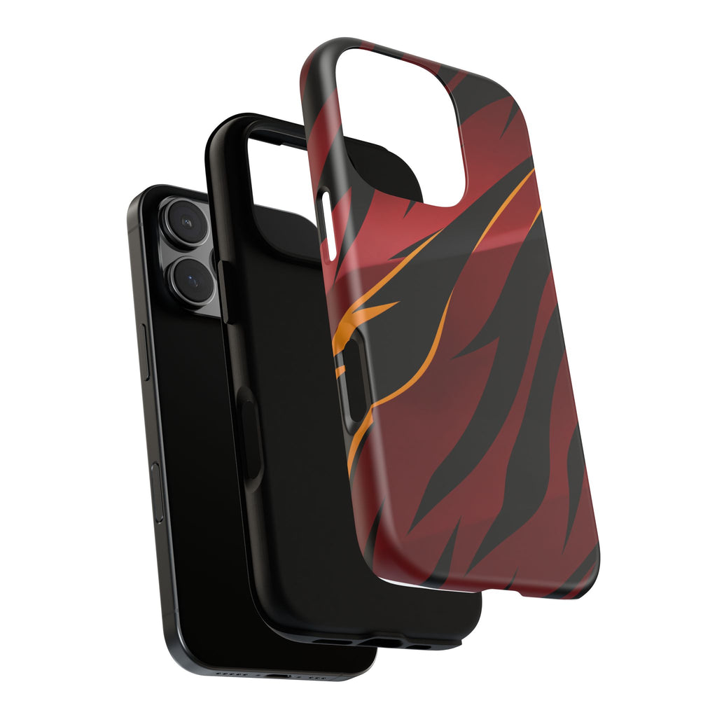 Red Black Tiger Stripe Protective Tough Case