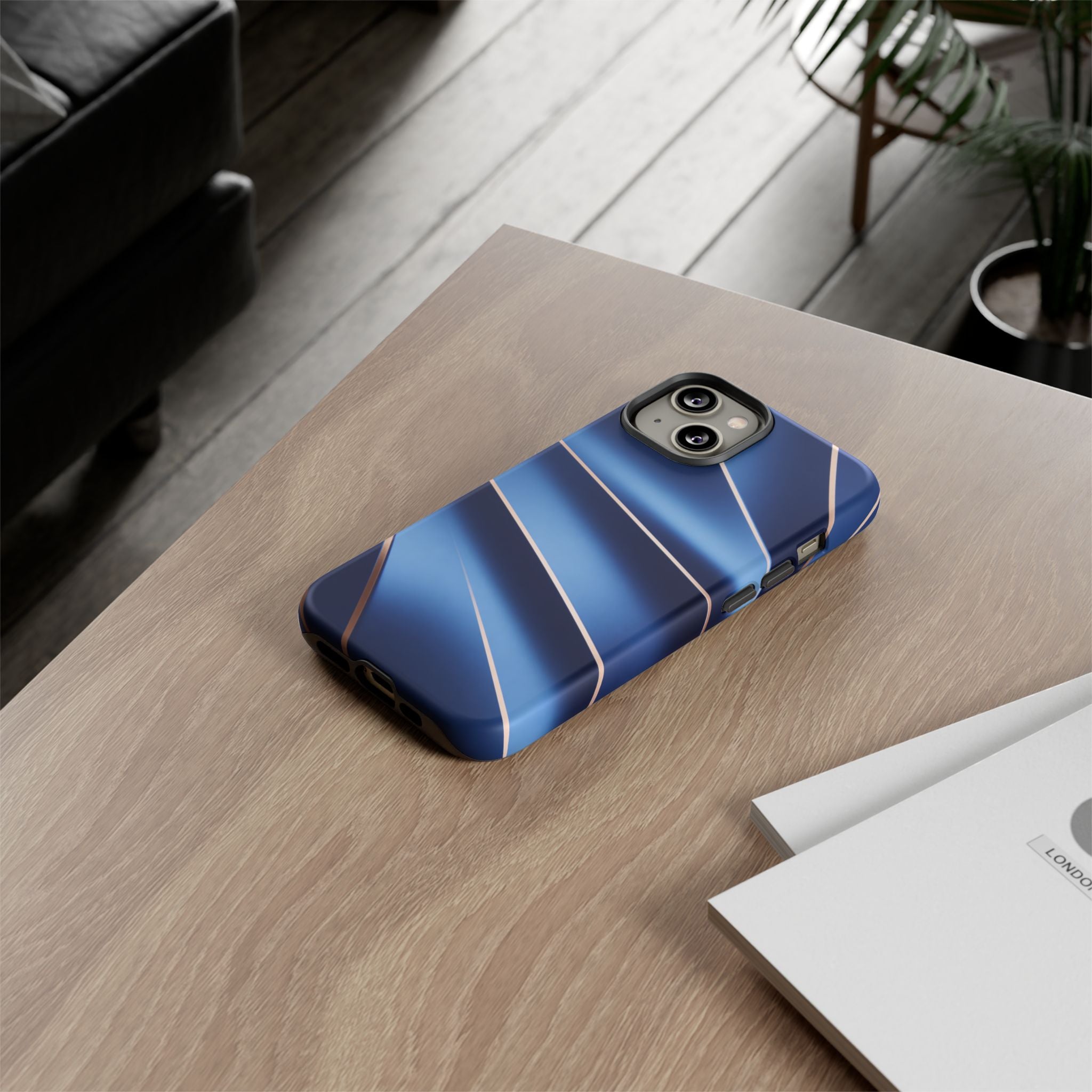 Blue Metallic Wave Phone Case