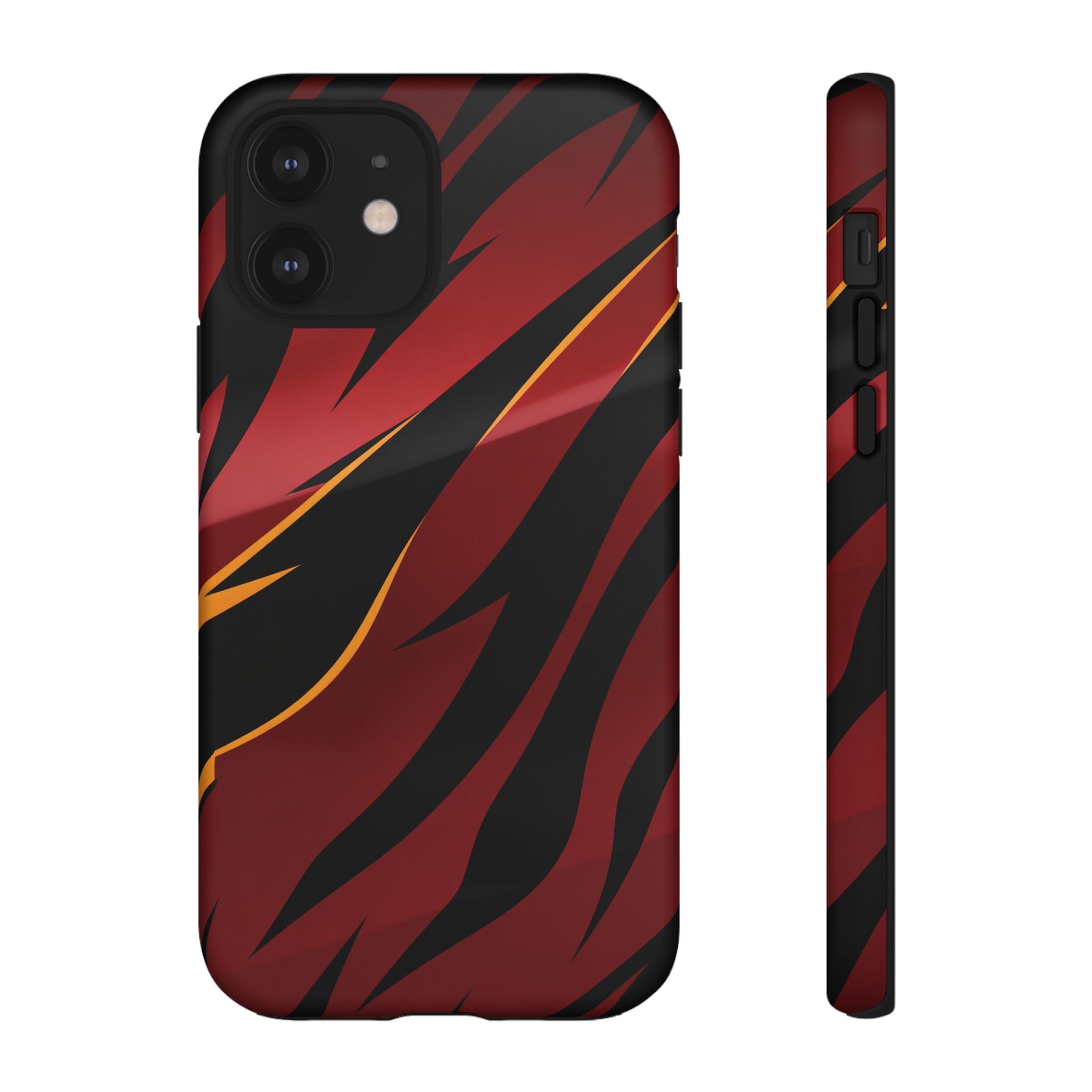 Red Black Tiger Stripe Protective Tough Case