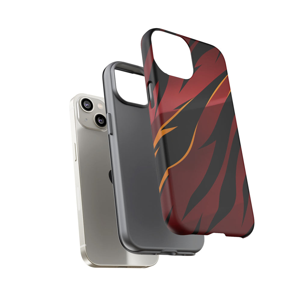 Red Black Tiger Stripe Protective Tough Case