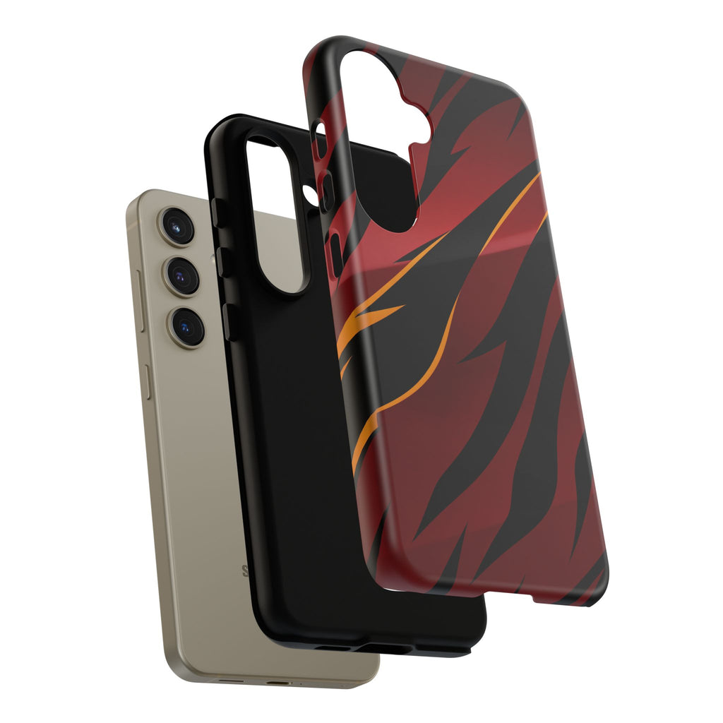 Red Black Tiger Stripe Protective Tough Case