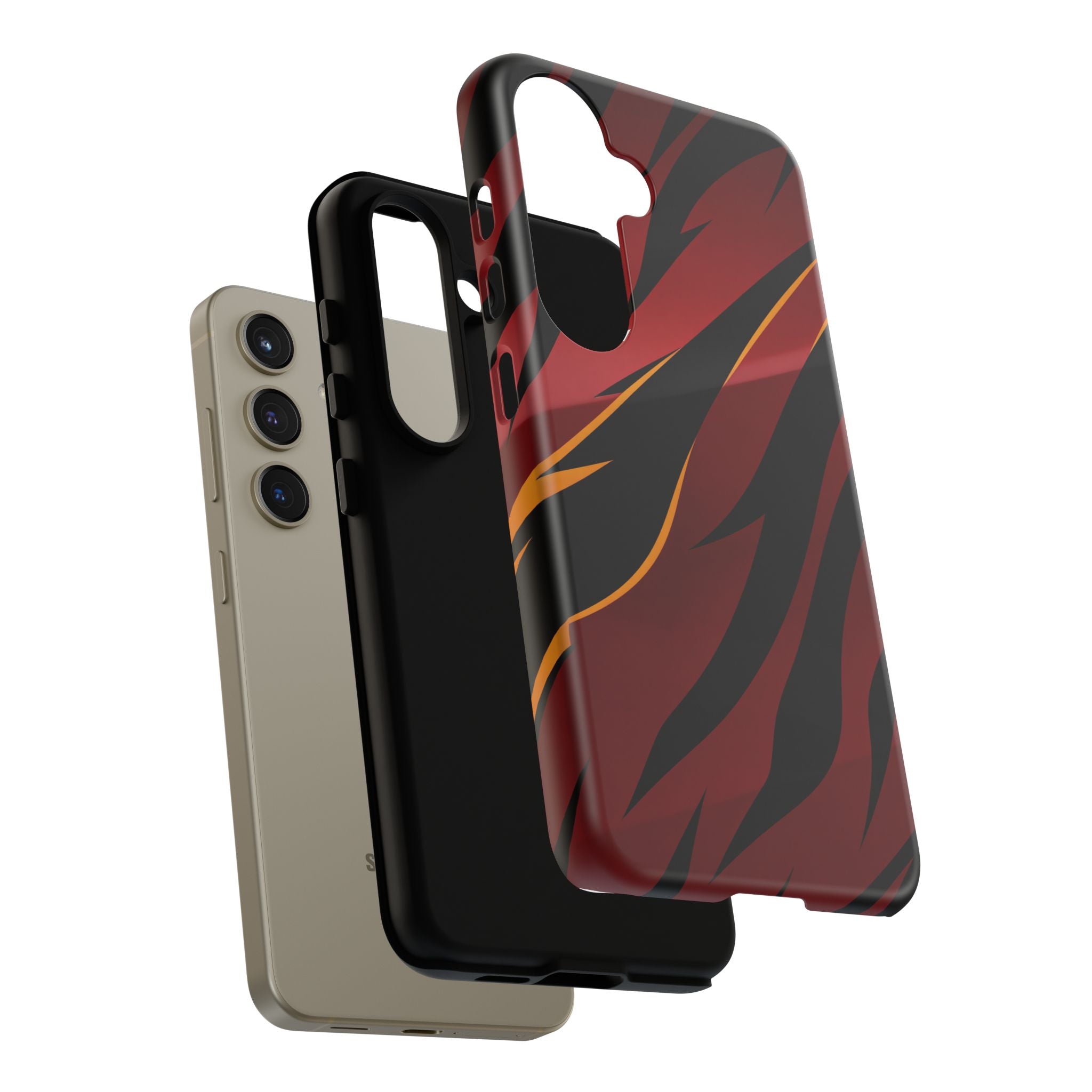 Red Black Tiger Stripe Protective Tough Case