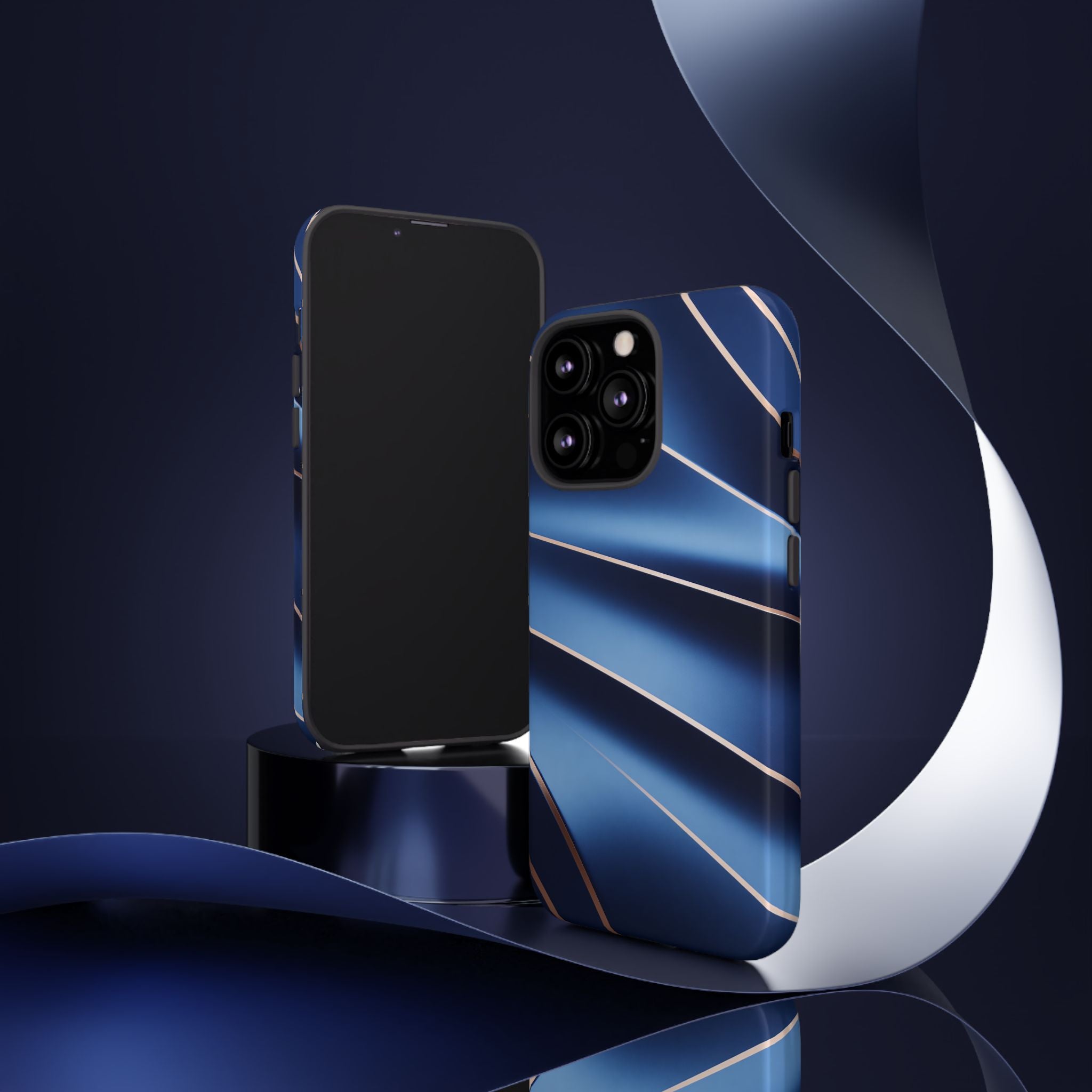 Blue Metallic Wave Phone Case