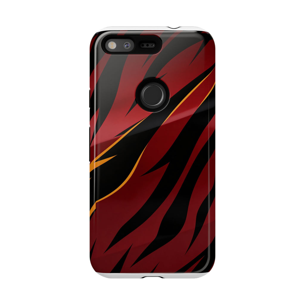 Red Black Tiger Stripe Protective Tough Case