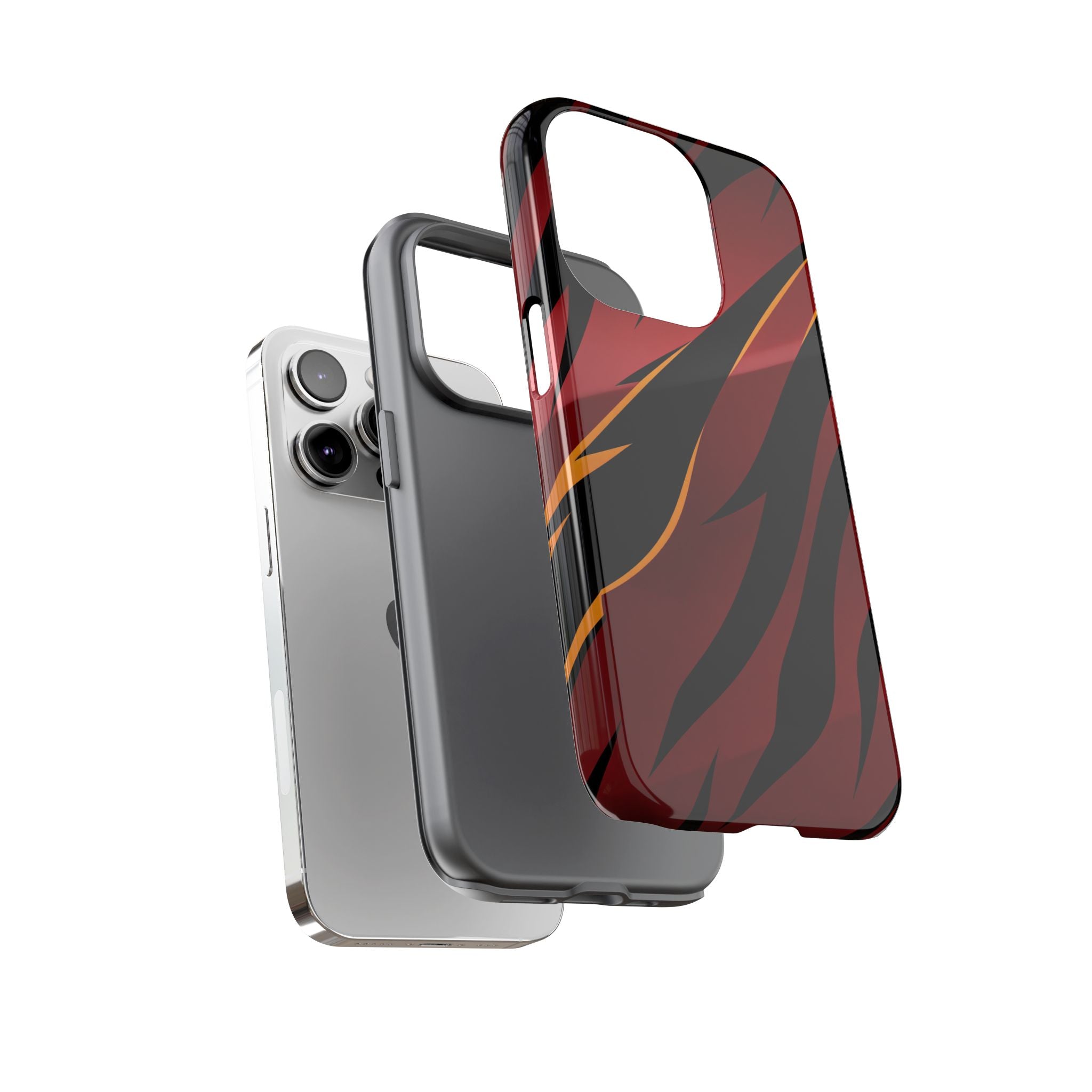 Red Black Tiger Stripe Protective Tough Case