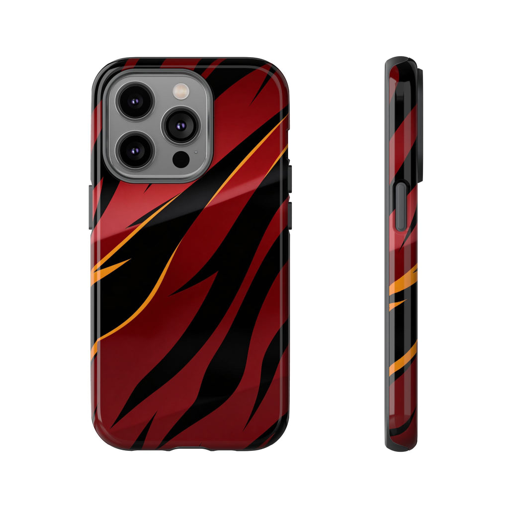 Red Black Tiger Stripe Protective Tough Case