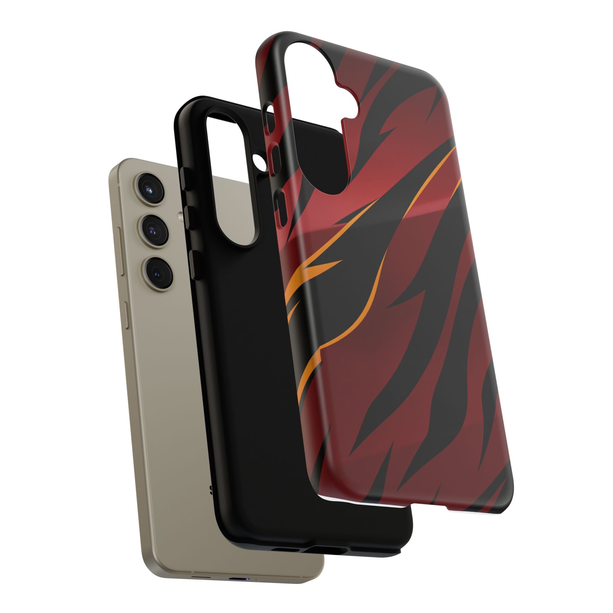 Red Black Tiger Stripe Protective Tough Case