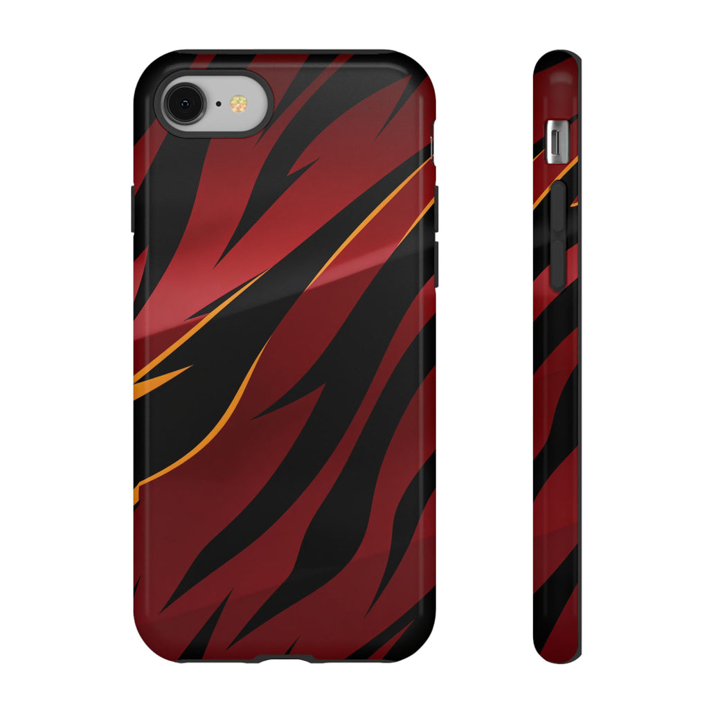 Red Black Tiger Stripe Protective Tough Case