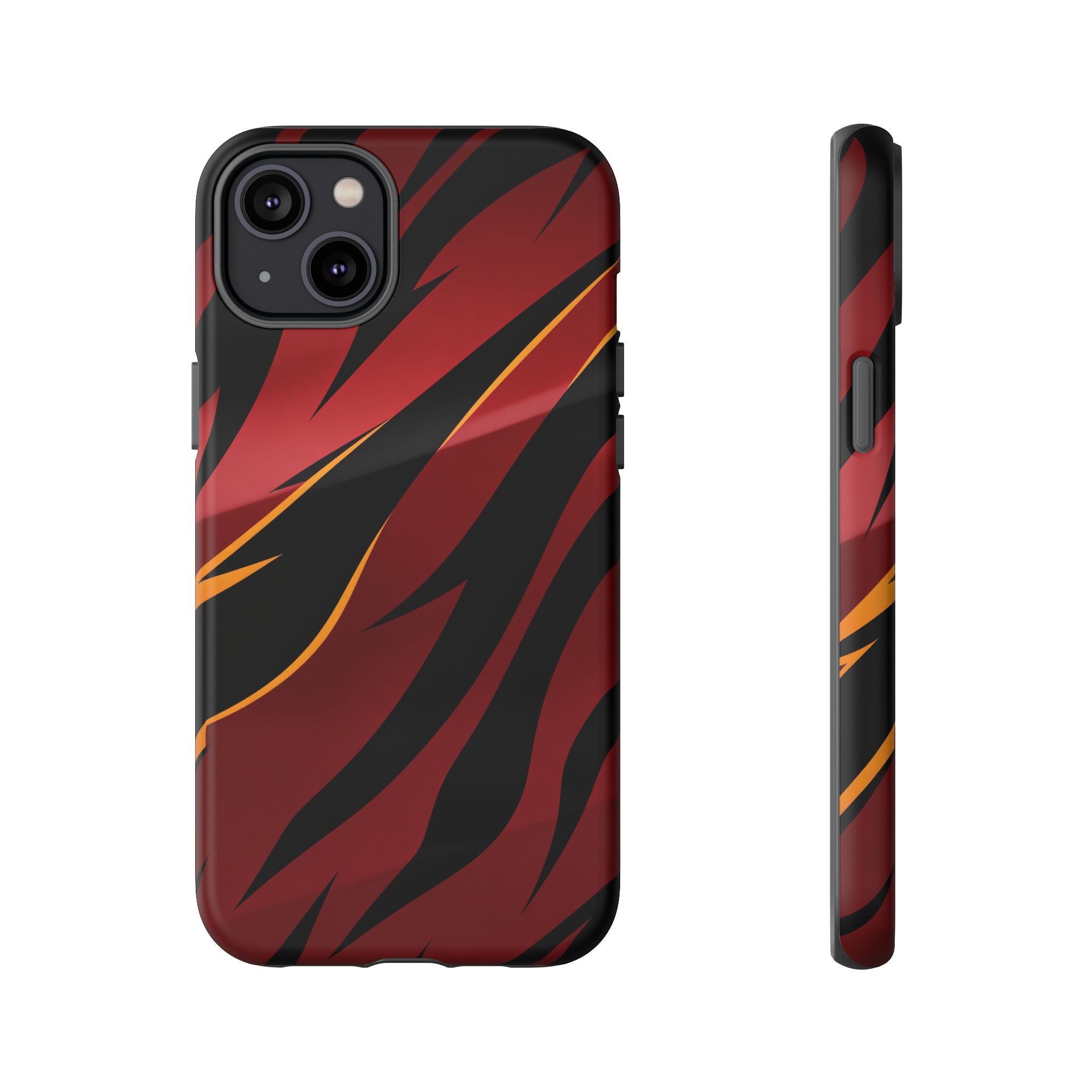 Red Black Tiger Stripe Protective Tough Case