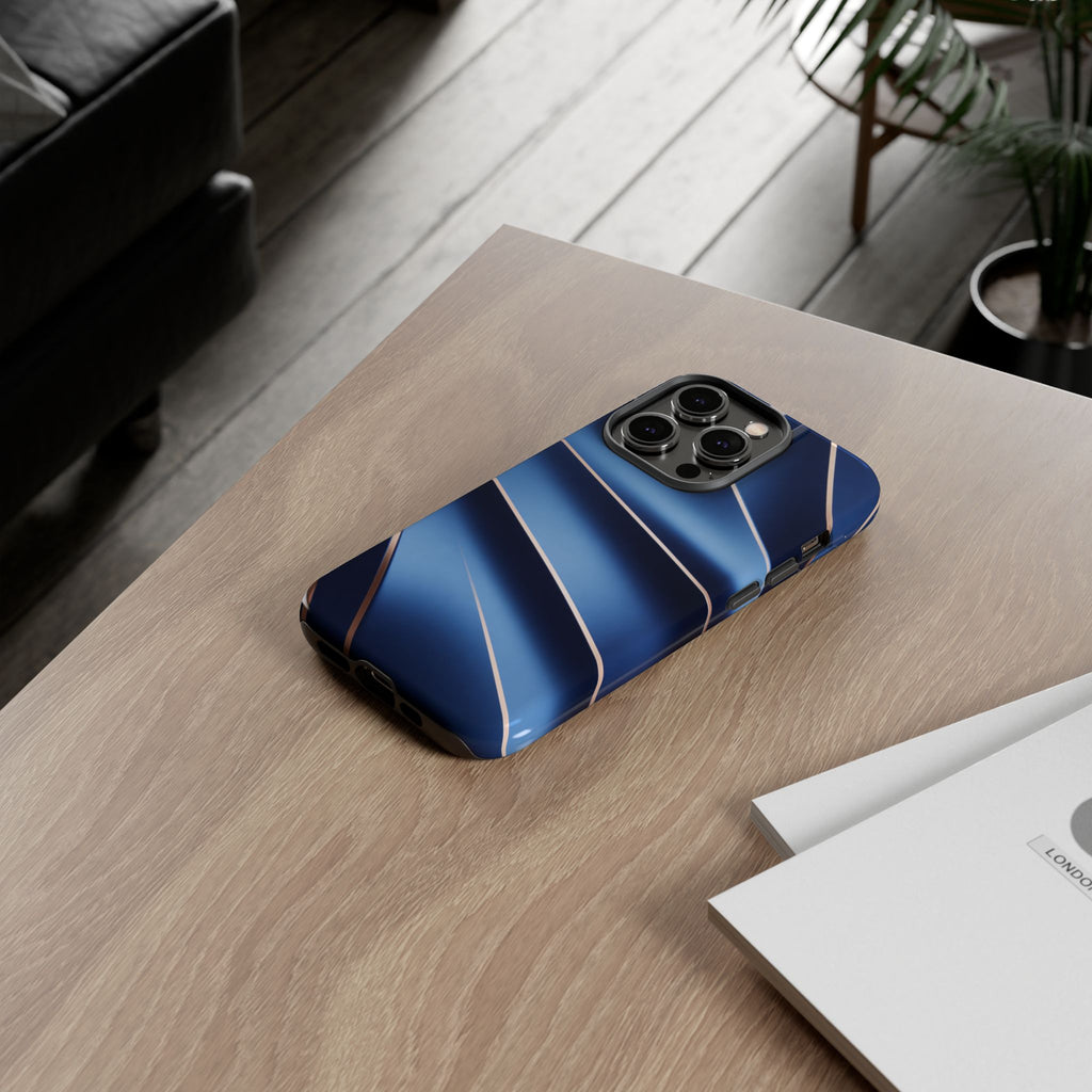 Blue Metallic Wave Phone Case