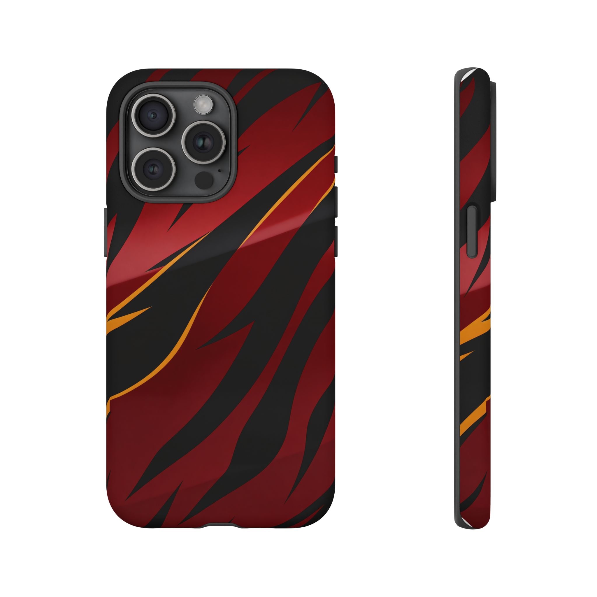 Red Black Tiger Stripe Protective Tough Case